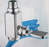 Copper square vertical foot squatting toilet flusher pedal straight through flush valve stool squat pit delay valve