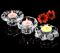  Transparent glass candlestick Candlelight dinner Wedding decoration Candle cup Night light Candle light European-style glass candlestick