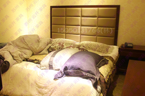Custom high back soft bag paint hotel furniture standard room full apartment headboard frame hotel bedside table