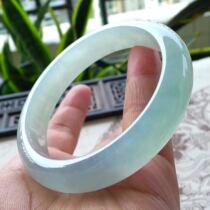 Minkai Emerald Myanmar Old pit natural A stock emerald ice seed Gel Light Green Positive Dress Jade Bracelet 56 with certificate