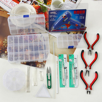 DIY hairpin material hand sewing tool point drilling pen glue stick storage box pliers tweezers needle gun