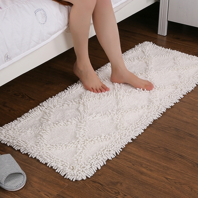 Pure cotton chenille entrance mat bedroom bedside cotton carpet kitchen water absorbent non-slip long mat can be scrubbed