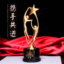 Crystal trophy custom spot business gifts Souvenir prizes Metal trophy custom production lettering