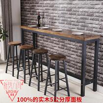 Bar counter Solid wood retro bar table American-made old high-legged table Milk tea shop managers table Coffee table wall table