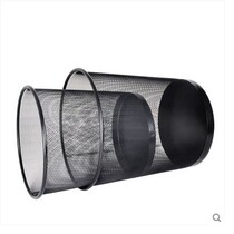 Metal mesh trash can Steel mesh paper basket Black mesh garbage basket Garbage basket Waste basket special price