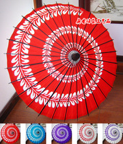  Fuzhou oil paper umbrella craft umbrella red and white two-color rattan flower threaded COS props long-handled dancing umbrella red blue and purple 3 colors