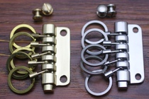 Removable Pure Brass all copper 5-row key breasted high-grade stainless steel key row handmade leather DIY accessories