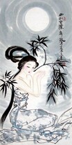 (painting and calligraphy painting and calligraphy) Wang Wenhuas pure hand painted with five (three feet) of the female figure of the Italian painting.