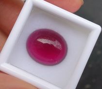 11 455CT Oval egg-shaped Rubellite Rubellite Rubellite Plain egg-faced bare stone