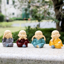 Simple modern office desktop placement characters resin dolls lucky ornaments Little Monk Maitreya Buddha crafts