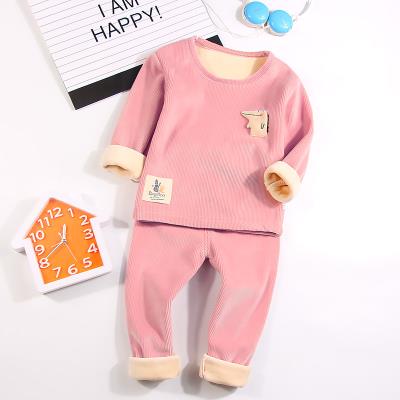Clearance treatment children's thermal underwear set plus velvet 3 months 4 male 5 baby autumn clothing female baby clothes padded