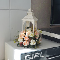 Nordic home decoration Wedding props Sign candlestick decoration High simulation flower horse lamp TV bedside table model room