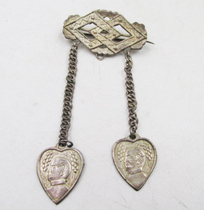 Rare Old silver brooch Xinjiang collection with Sun Yat-sens head in the Republic of China