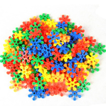 Three-dimensional color block blocks variety of plastic puzzle snowflake block blocks Baby childrens puzzle desktop assembly toys