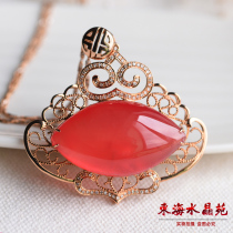 Natural Collection Grade Red Grain Pendant Crystal Gift Gold Clad Side Luxurious Ornaments