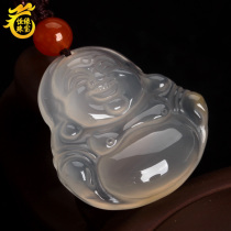 Natural a cargo ice species chalcedony Maitreya Buddha pendant Chalcedony Buddha pendant Laughing Buddha pendant female models
