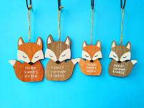 Eurostyle fox decoration Wooden Listing wall-mounted Kindergarten Childrens room doorplate Creative Home Decorative Pendant