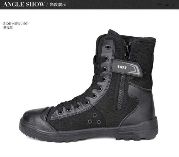 Boots militaires en cuir - porter - Ref 1397614 Image 9