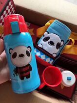 Official Authorisation Cup With Bears Retro Children Insulation Cup Red Panda Blue Panda Pink Unicorn Rice White Unicorn