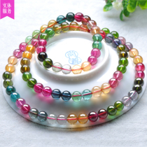 Weight 36 52 grams Beads 6 4 mm natural tourmaline multi-ring bracelet with blue and blue 42063