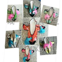 New blue green yellow drama opera drama shoes Tsing Yi flower flower flat flat color shoes embroidered shoes white red