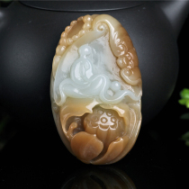 (Instant shot and get it)63 28g Hetian Yufu Sugar Jade handle piece