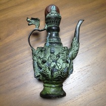 Eight Immortals Pot Antiques Collection Bronze Collection Three-dimensional Eight Immortals Red Spot Green Rust Bronze Ware