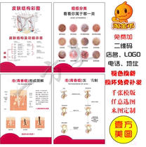 Skin management Dilute acne print acne picture poster Beauty salon poster map exhibition board wall painting Photo painting