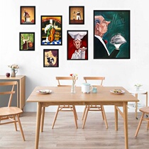 Retro nostalgic cake pizza shop decoration painting wall painting modern Western restaurant chef restaurant West Hall steak hanging