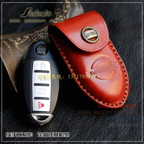 Handmade cowhide protective cover is suitable for Nissan car smart key bag waist leather cover new product