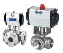 Q644F-16P pneumatic three-way ball valve T-type L-type PVC double by direct adhesive socket pneumatic three-way ball valve