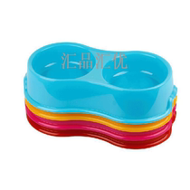 Pet dog bowl dog basin ordinary plastic double bowl for dogs and cats special large small bowl drinking fountain pet supplies