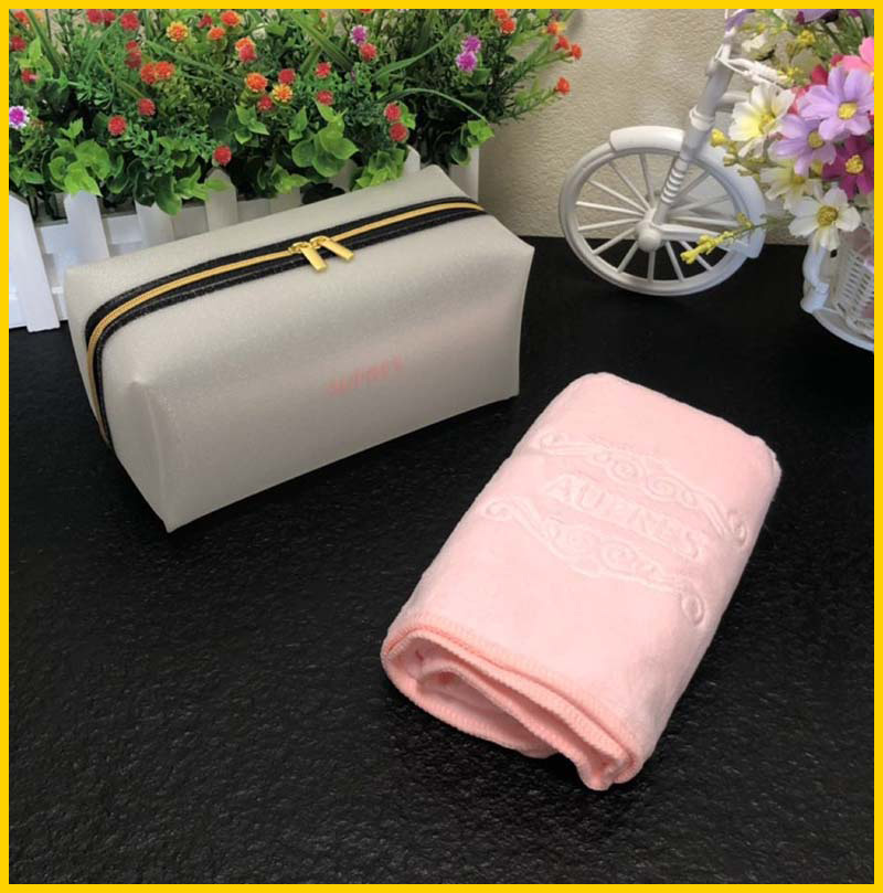 AUPRES opal makeup bag towel combination set storage wash travel waterproof cute wear-resistant