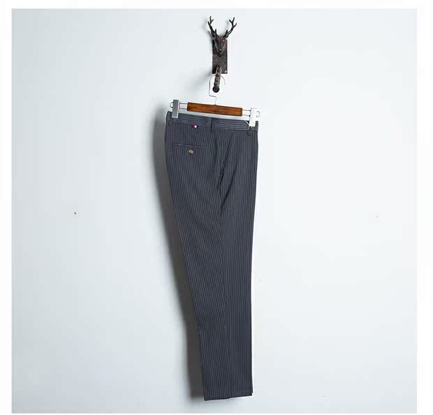 Độc quyền nam mùa hè sọc mới kinh doanh Slim quần rất thoải mái hàng ngày chân quần quần âu nam đẹp