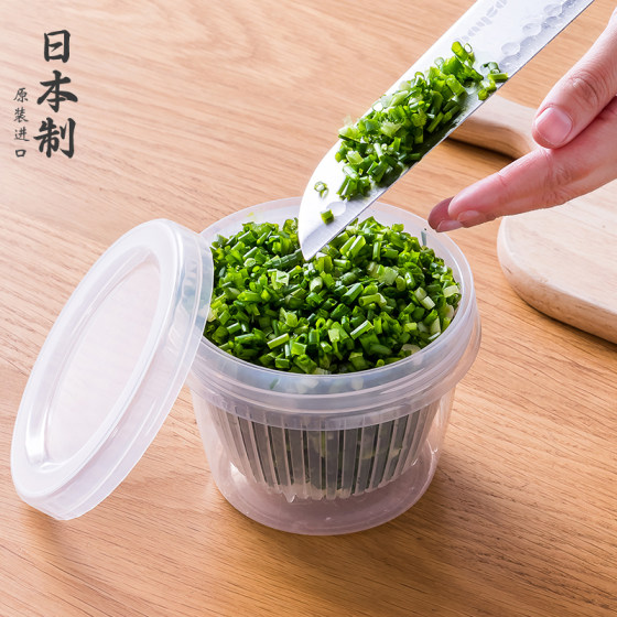 Japan imported green onion fresh-keeping box kitchen garlic ginger drain storage refrigerator special fruit sealed box set