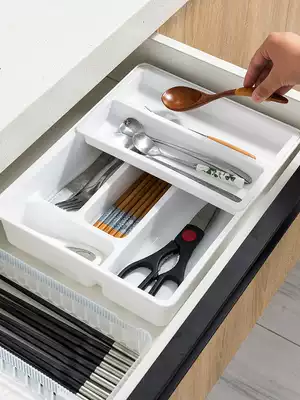 South Korea imported drawer storage box Kitchen chopsticks tableware multi-layer separation finishing overall cabinet tool storage box