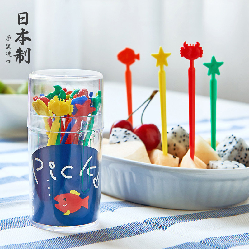 Japan imported fruit fork set cartoon animal cute children's toothpick creative small fork for cake 20 pieces
