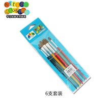 Phoenix brand 6027 Pingfeng watercolor brush gouache brush oil painting brush 6 pack pen holder length 17-18 cm