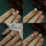 Ретро кольцо из жемчуга, на указательный палец, французский стиль, легкий роскошный стиль