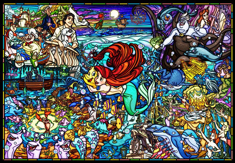 (DISNEY Japan) Mermaid Princess Prince Glazed Pattern Resin Puzzle 1000 pieces