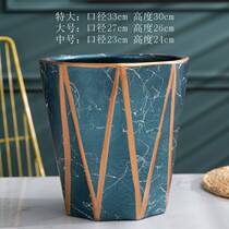Tree potted high-grade marble pattern extra large ceramic flower pot polygonal rhombus octagonal rich tree floor flower pot