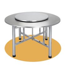 Full stainless steel folding round table folding home big round table 10 people eating table wine mat round table panel turntable
