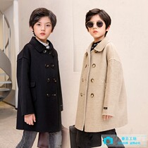 Childrens clothing Childrens woolen sweaty autumn and winter new boys double face cashmere big clothes CUHK Scout wool jacket