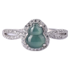 Colorful Yunnan silver inlaid natural jadeite ring