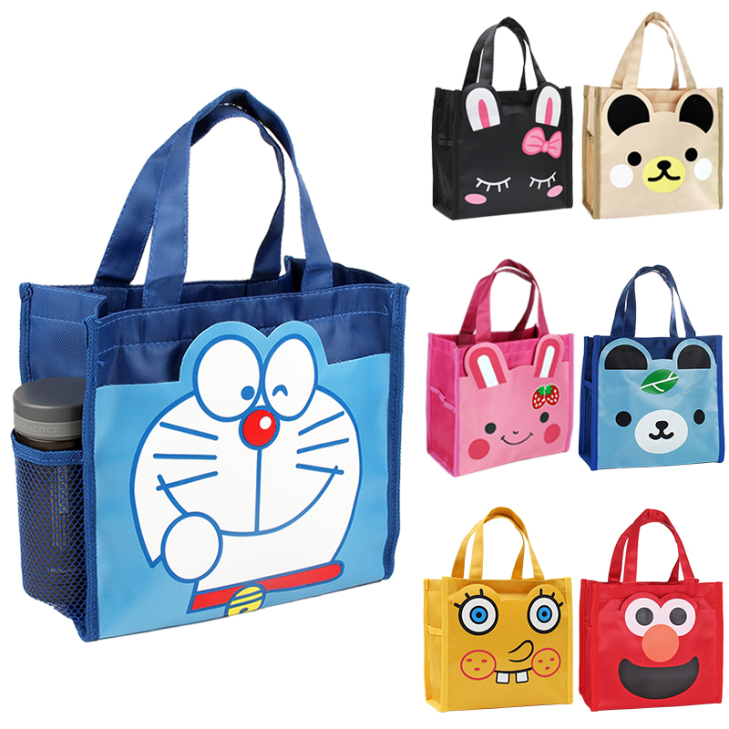 Cute waterproof portable cartoon lunch box bag children's tote bag student bento bag lunch with rice bag square bag