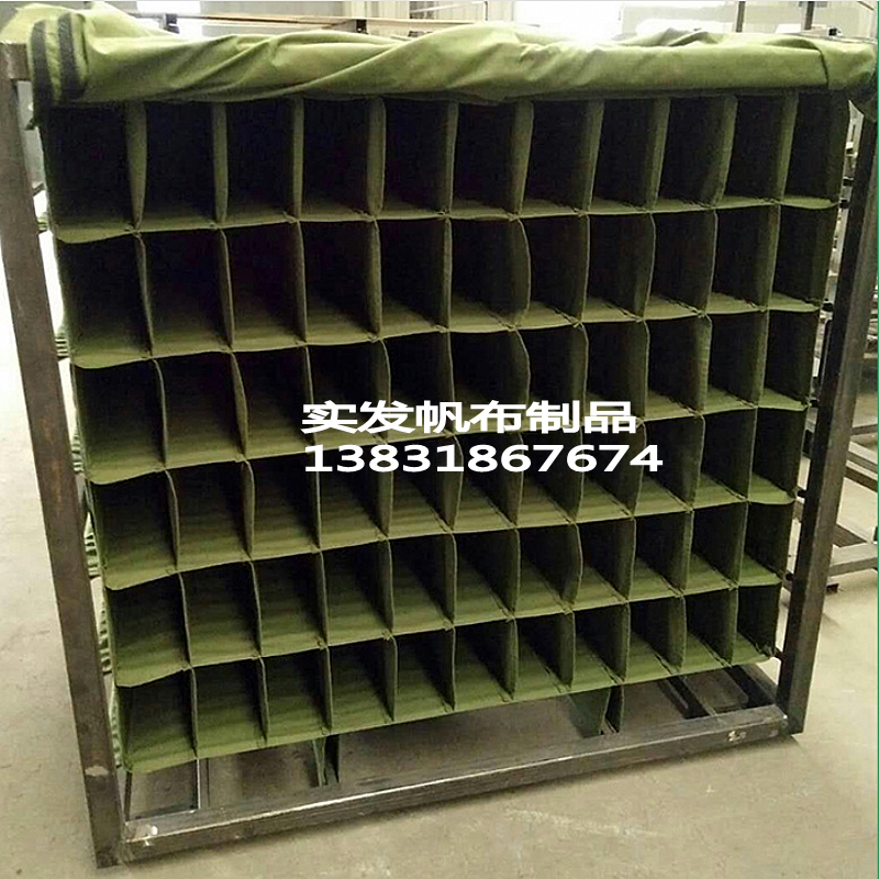 Three-dimensional storage grid Canvas trolley cloth bag Workshop accessories storage grid weekly transfer car canvas bag Cloth grass bag