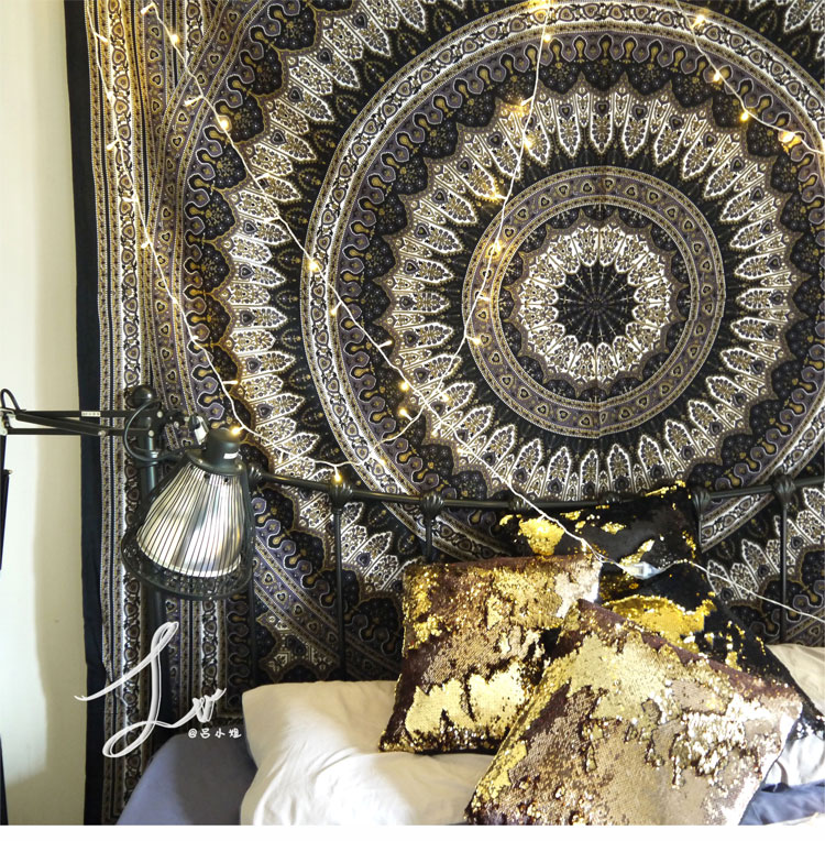 Ấn Độ nhập khẩu Mandala phổ biến Châu Âu và Châu Mỹ in tấm thảm thủ công treo vải mandala trong nhà vải gothic thảm treo tường 2m