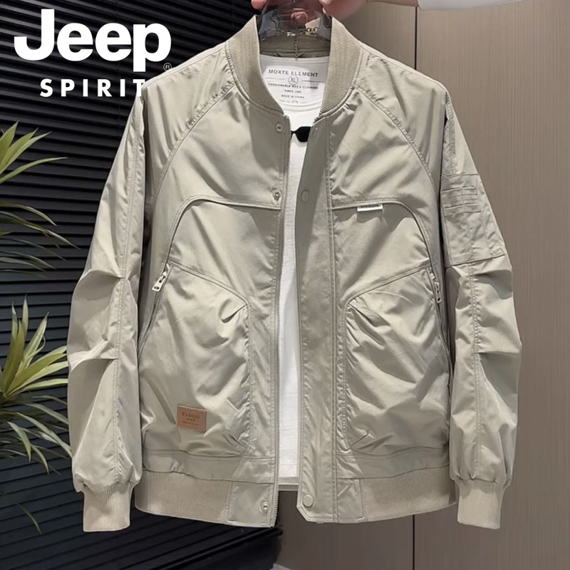 Jeep Jeep Baseball Jacket Men's Spring and Autumn New Loose Casual Pilot Jacket Workwear Short Top Jeep Jeep Baseball Jacket Men's Spring and Autumn New Loose Casual Pilot Jacket Workwear Short Top