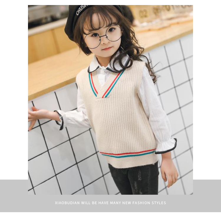 Áo vest trẻ em xuân hè 2018 bé gái mới mặc áo len trẻ em trẻ em dệt kim phần vest mỏng áo gile lông mẹ và bé