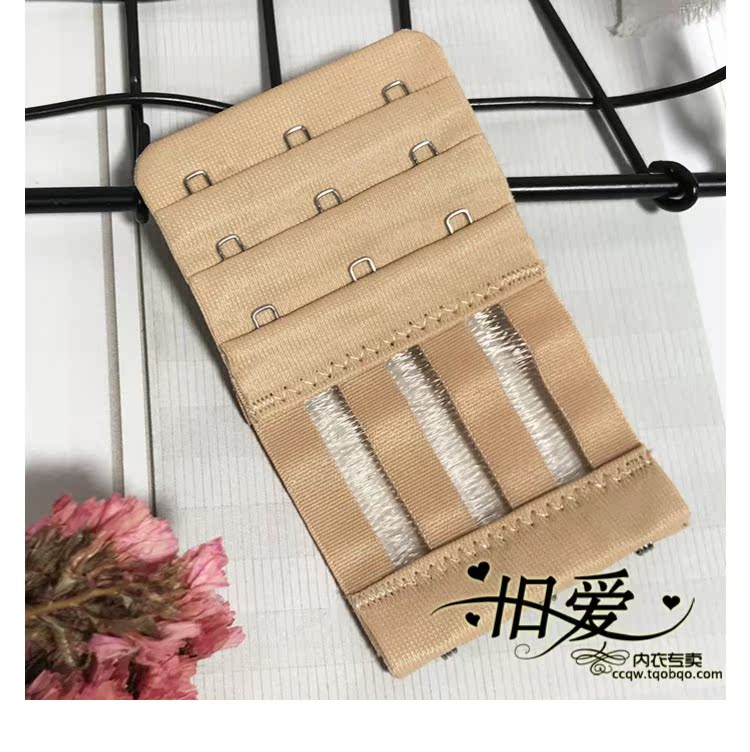Chải co giãn kéo dài khóa đồ lót bra bra dây kéo dài khóa ba hàng và ba hàng khóa sau miếng nối áo ngực